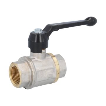 Ball valve 1 "PN12, brass / PTFE, with drain, Female, full bore