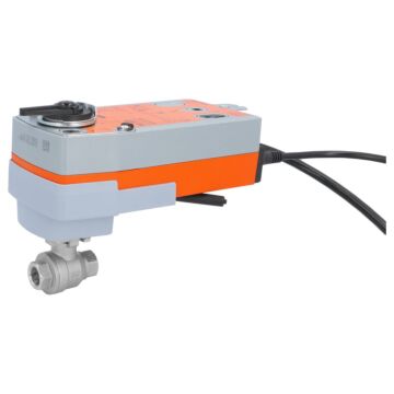 Kugelhahn-MU, 3/8", m. Antrieb-BE20, Laufz. 75sek. Edelstahl/PTFE-FKM, AC: 24-240V / DC: 24-125V