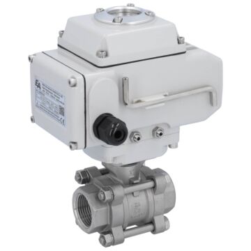 Kugelhahn, PN16, Antrieb LE, Edelstahl/PTFE-FKM Innengewinde, elektrisch betätigt
