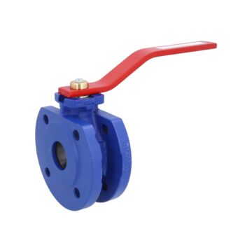 Kompakt-Kugelhahn DN40, PN16 GG25/PTFE-NBR, messing-Hartverchromt