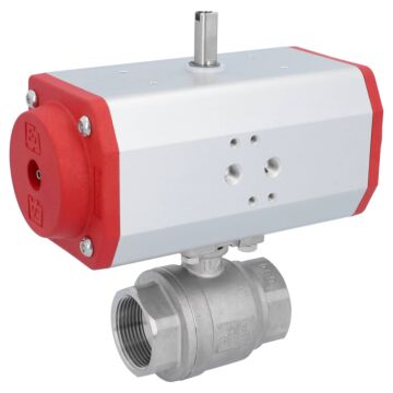 Kugelhahn MU 11/4", mit Antrieb EW, EW63 Edelstahl/PTFE-FKM, federrückstellend