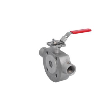 Kompakt-Kugelhahn DN20, PN16/40, Heizmantel (3/4") Edelstahl 1.4408/PTFE-FKM, ISO5211