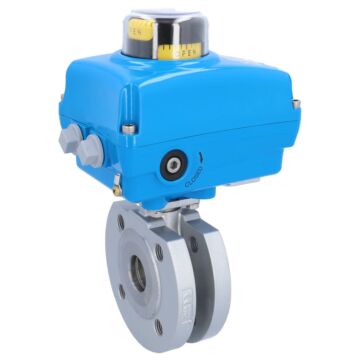 Ball valve ZK, DN32, with drive-NE05, Steel / PTFE FKM, 230V 50Hz, running time 14sek.