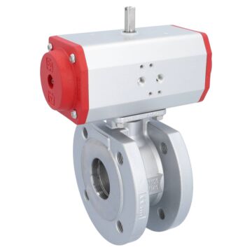 Kugelhahn-ZK, DN50, mit Antrieb-ED, DW63 Stahl/PTFE-FKM, doppeltwirkend