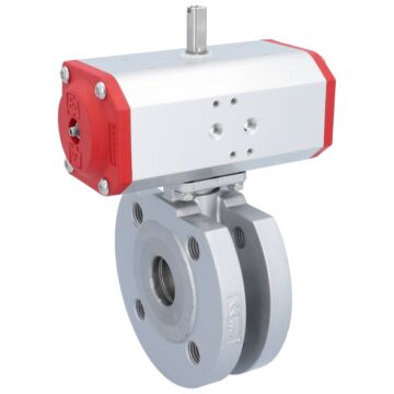Kompakt-Kugelhahn, PN16, Antrieb ED Stahl/PTFE-FKM, pneumatisch, doppeltwirkend