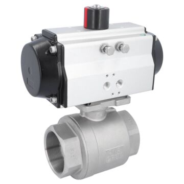 Kugelhahn MU 21/2", mit Antrieb OD, DW85 Edelstahl/PTFE-FKM, doppeltwirkend