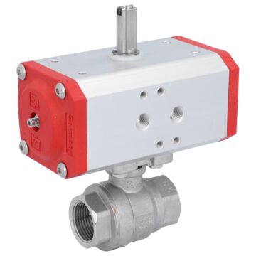 Kugelhahn MU 3/4", mit Antrieb ED, DW43 Edelstahl/PTFE-FKM, doppeltwirkend