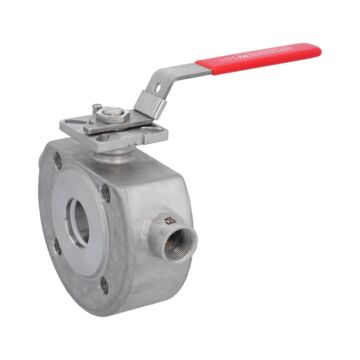 Kompakt-Kugelhahn DN40, PN16/40, Heizmantel (3/4") Edelstahl 1.4408/PTFE-FKM, ISO5211