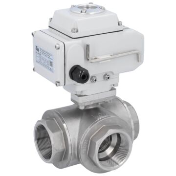 Kugelhahn-GD, 2", mit Antrieb LE10 Edelst./PTFE-FKM, L-Bohrung, 230VAC,Laufzeit 30sek