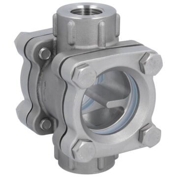 Schauglas G1/2", Edelstahl CF8M/PTFE, EN558-28-F1 Deckelscheibe: bruchsicheres Glas (ESG), PN16