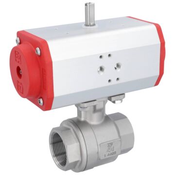 Kugelhahn ZU 11/2", mit Antrieb ED, DW63 Edelstahl/PTFE-FKM, doppeltwirkend