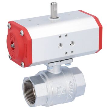 Kugelhahn KA 11/2", mit Antrieb ED55 Messing/PTFE-FKM, doppeltwirkend