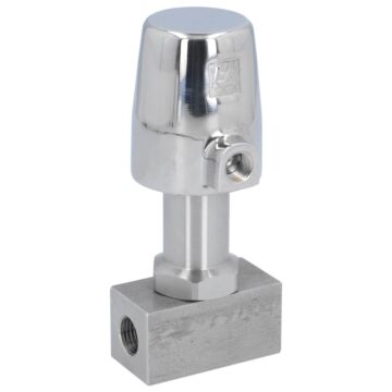 Pressure actuated valve, G1 / 4 ", SK32-stainless , Stainless steel / PTFE, acting against medium