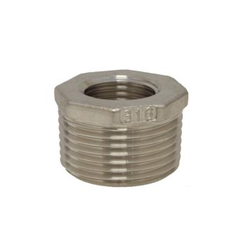 Hexagon bushing 1/4" - 1/8" (DIN2999), stainless steel 1.4408