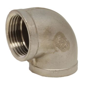 Elbow 90º 1/2"NPT female/female, stainless steel 1.4408