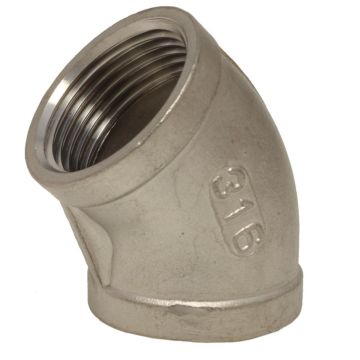 Elbow 45º 1/8" (DIN2999) female/female, stainless steel 1.4408