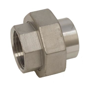 Verschraubung, DN15 - 1/2" (DIN2999), Edel. 1.4408 Schweißenden/Innengewinde, mit PTFE-Dichtung