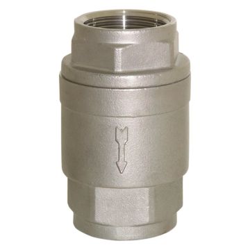 Straight type check valve 11/4 ", PN63, Stainless steel / FKM