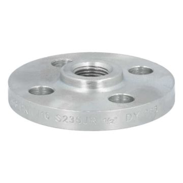 Threaded flange DN15-G1/2", PN16, DIN2566, galvanised steel