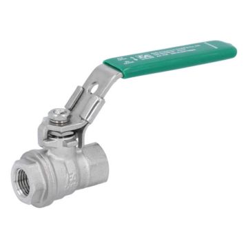 Ball valve 1/4", DIN-DVGW W570, PN40, stainless steel/PTFE, female thread