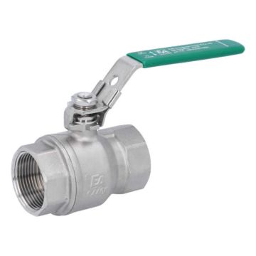 Ball valve 11/4", DIN-DVGW W570, PN25, stainless steel/PTFE, female thread