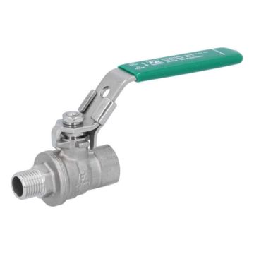 Ball valve 1/4", DIN-DVGW W570, PN40, stainless steel/PTFE, female/male thread