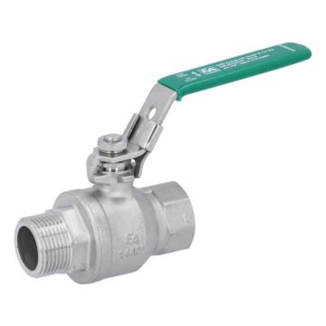 Ball valve 3/4", DIN-DVGW W570, PN40, stainless steel/PTFE, female/male thread