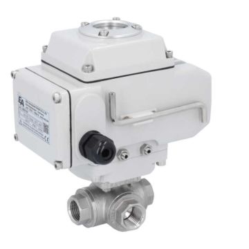 Ball valve GD, 1/4", with actuator LE05, st. st./PTFE-FKM, T-bore, 24VDC, oper.time app.20s