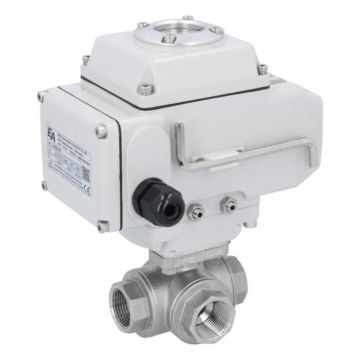 Ball valve GD, 3/4", with actuator LE05, st. st./PTFE-FKM, T-bore, 24VDC, oper.time app.20s