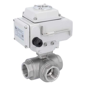 Ball valve GD, 11/4", with actuator LE05, st. st./PTFE-FKM, T-bore, 24VDC, oper.time app.20s