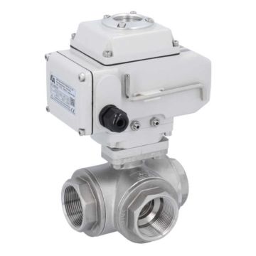 Ball valve GD, 11/2", with actuator LE05, st. st./PTFE-FKM, T-bore, 24VDC, oper.time app.20s