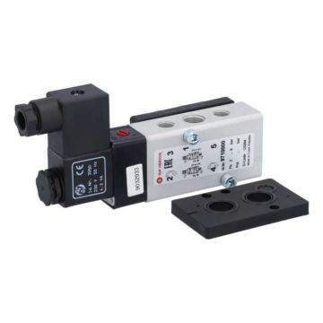 3 / 2-5 / 2-way solenoid valve, Namur, 24V DC, 1/4 "-DN6, 2-8bar, with manual override, Aluminum 