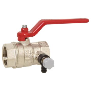 Ball valve 1/2 ", PN25, brass / PTFE-NBR, Female, with emptying