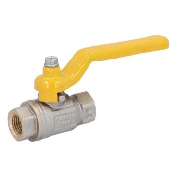 Ball Valve DIN-DVGW 1/4 ", brass / PTFE, PN50, for gases according to DVGW work PN1-5