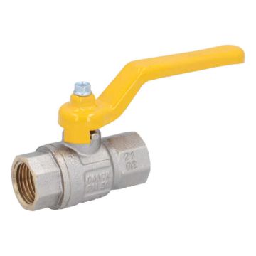 Ball Valve DIN-DVGW 1/2 ", brass / PTFE, PN50, for gases according to DVGW work PN1-5