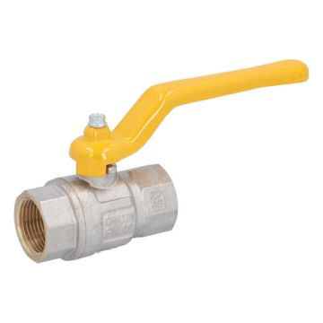 Ball Valve DIN-DVGW 3/4 ", brass / PTFE, PN40, for gases according to DVGW work PN1-5