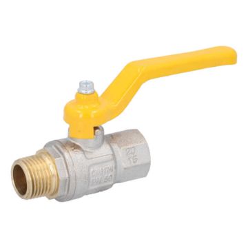 Ball valve DIN-DVGW 3/8 "-Innen / outer brass / PT, for gases according to DVGW work PN1-5