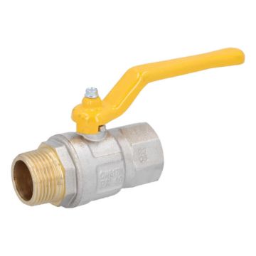 Ball valve DIN-DVGW 1 "-Innen / outer brass / PTFE, for gases according to DVGW work PN1-5