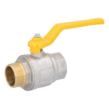 Ball valve DIN-DVGW 11/2 "-Innen / outer brass / P, for gases according to DVGW work PN1-5