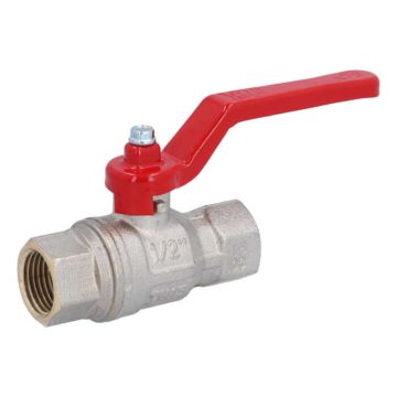 ball valve 1/2", PN50, Ms/PTFE-FKM, femalethread, Baul.: 75mm, handle