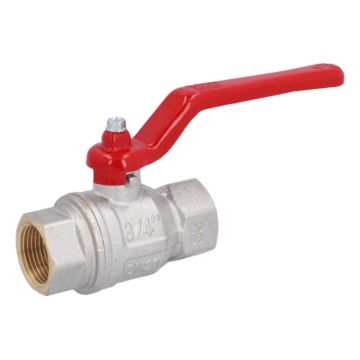 ball valve 3/4", PN40, Ms/PTFE-FKM, femalethread, Baul.: 80mm, handle