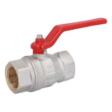 ball valve 1", PN40, Ms/PTFE-FKM, femalethread, Baul.: 90mm, handle