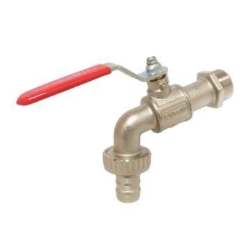 Ball drain cock 3/4 ", brass / PTFE-NBR / FKM, PN15, male / hose connection