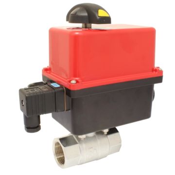 Ball valve-KA, 1/2 ", with drive-RT20-007, brass/PTFE-FKM, 24V AC / DC, term 7 ... 12sec.