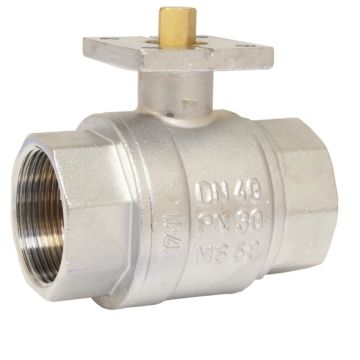 Ball valve 1/2 ", PN40, brass / PTFE FKM, Flange for drive, full bore