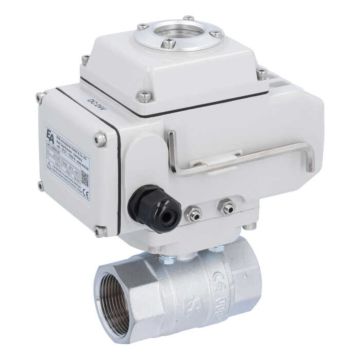 Ball valve-KA, 11/4", with actuator LE05, brass/PTFE-FKM, 24V DC, operating time approx. 20s