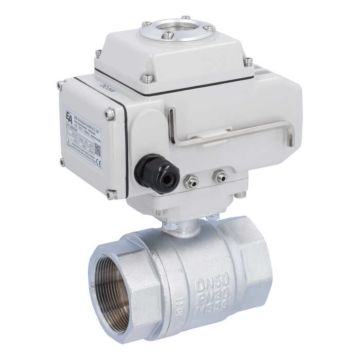 Ball valve-KA, 2", with actuator LE05, brass/PTFE-FKM, 24V DC, operating time approx. 20s