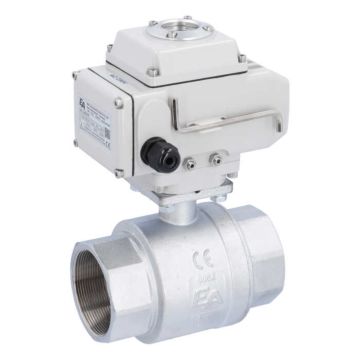 Ball valve-KA, 21/2", with actuator LE05, brass/PTFE-FKM, 24V DC, operating time approx. 20s