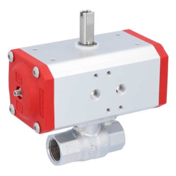 Ball valve KA 1/2 ", with drive ED43, Brass / PTFE FKM, double-acting