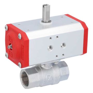 Ball valve KA 3/4 ", with drive ED43, Brass / PTFE FKM, double-acting